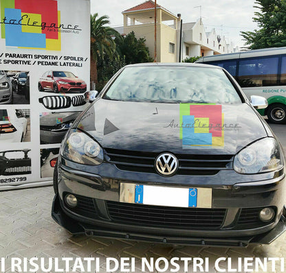 0227 VW GOLF 5 V SPLITTER PARAURTI ANTERIORE NERO LUCIDO LOOK RS AUTOELEGANCERICAMBI