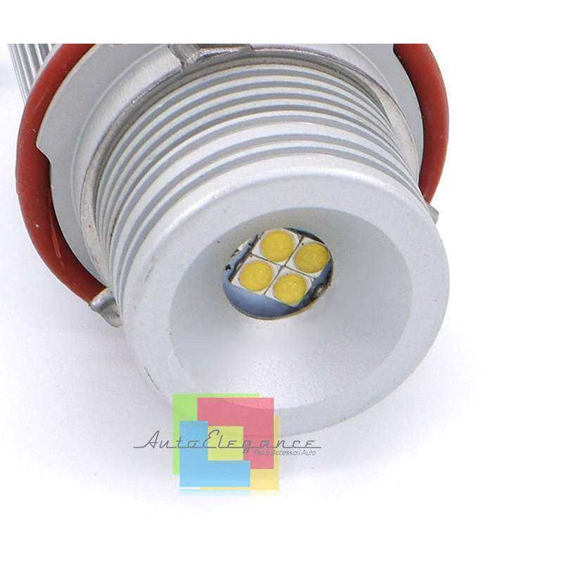 BMW SERIE 1 E87 2004-2007 KIT ANGEL EYES 40W 6000K LED BIANCO GHIACCIO NO ERROR AUTOELEGANCERICAMBI