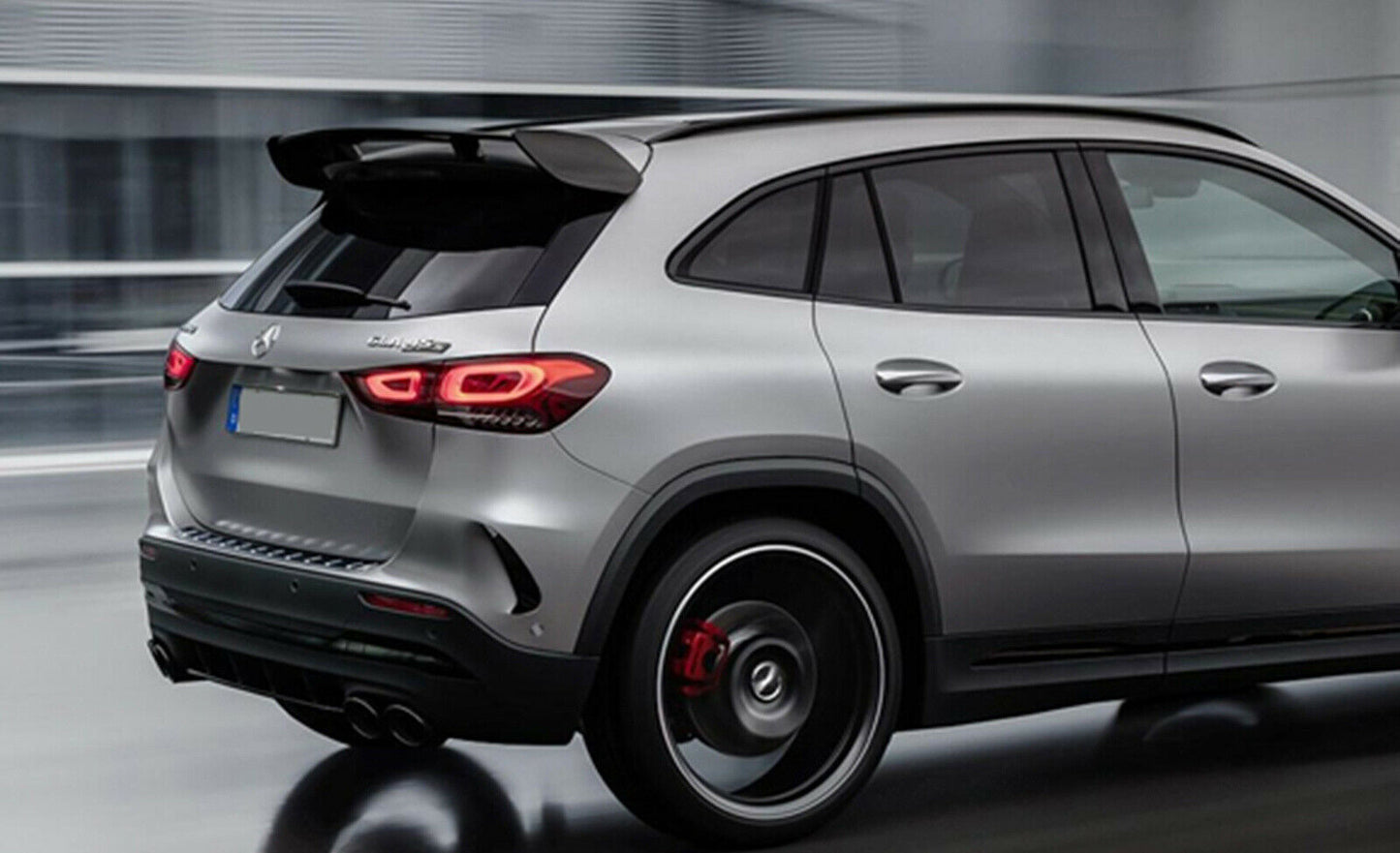 MERCEDES GLA H247 2020+ SPOILER POSTERIORE AMG TETTO ABS NERO LUCIDO A45
