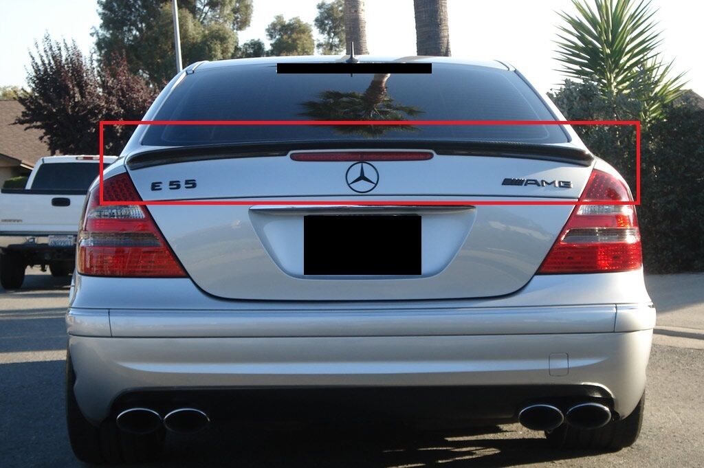 MERCEDES E-CLASS W211 REAR SPOILER HOOD GLOSS BLACK AMG LOOK ABS