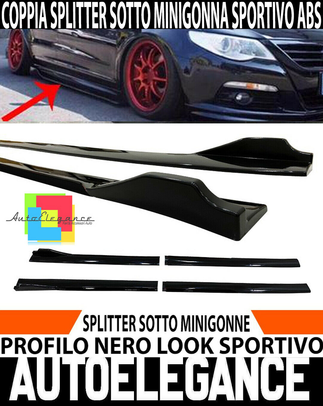 VW PASSAT GOLF 6 7 8 POLO PAIR SPLITTER UNDER SIDE SKIRTS SPORTS SILLS RLINE