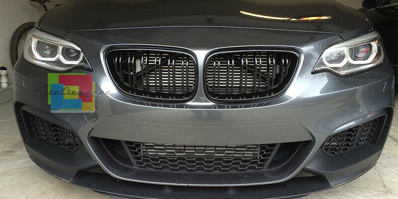 FRONT GRILLE M DOUBLE BAND BMW 2 SERIES F22 F23 2014-2016 GLOSS BLACK