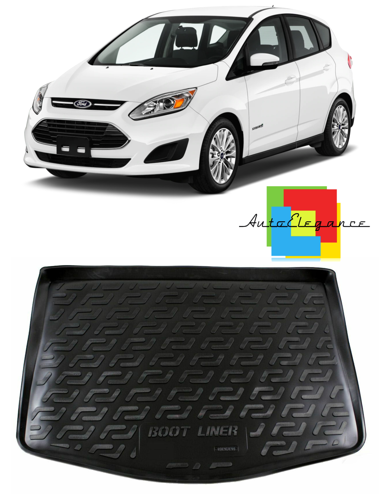 TRUNK LINER RUBBER CARPET SUPERGRIP FORD C-MAX II 2011-2019 -AT-