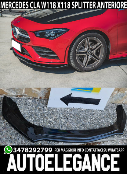 MERCEDES CLA W118 FRONT BUMPER SPLITTER BLACK AMG A35 0066