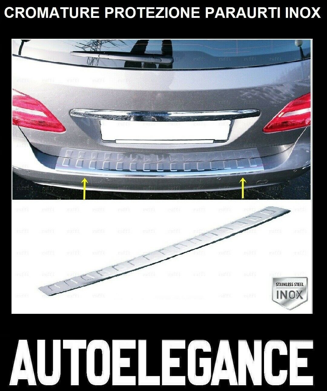 CROMATURA PROTEZIONE PARAURTI POST. MERCEDES B W246 2011-2018 INOX ADESIVO 0032 AUTOELEGANCERICAMBI