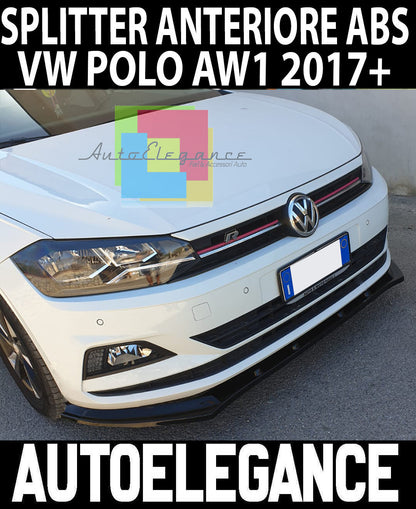 SPLITTER VW POLO AW1 2018+ UNDER FRONT BUMPER ABS GLOSSY BLACK