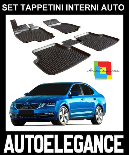 SET OF CUSTOM RUBBER CAR INTERIOR MATS SKODA OCTAVIA 2013+ 0032