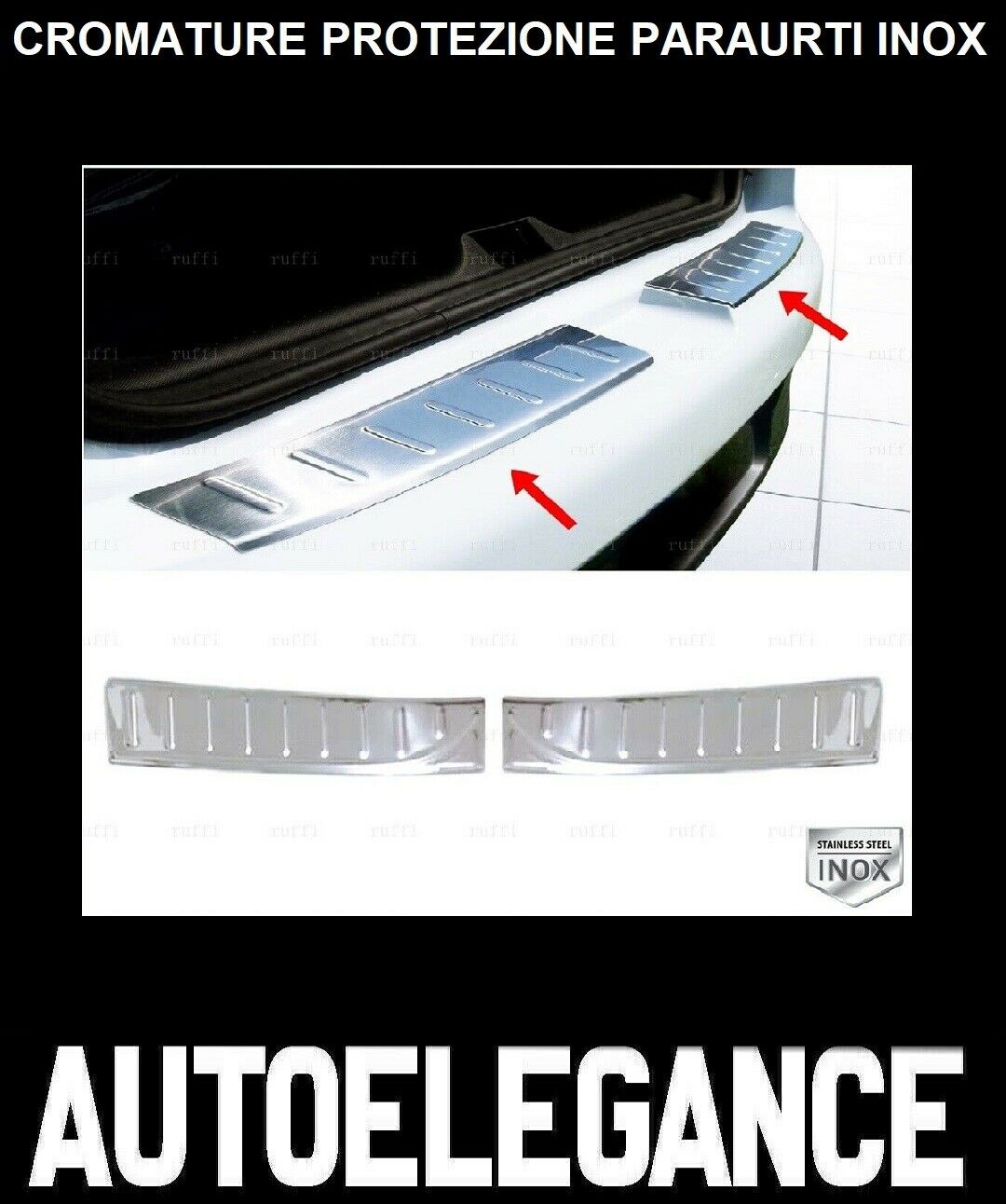 CROMATURA PROTEZIONE PARAURTI POSTERIORE RENAULT CLIO IV BH INOX ADESIVO 0032 AUTOELEGANCERICAMBI