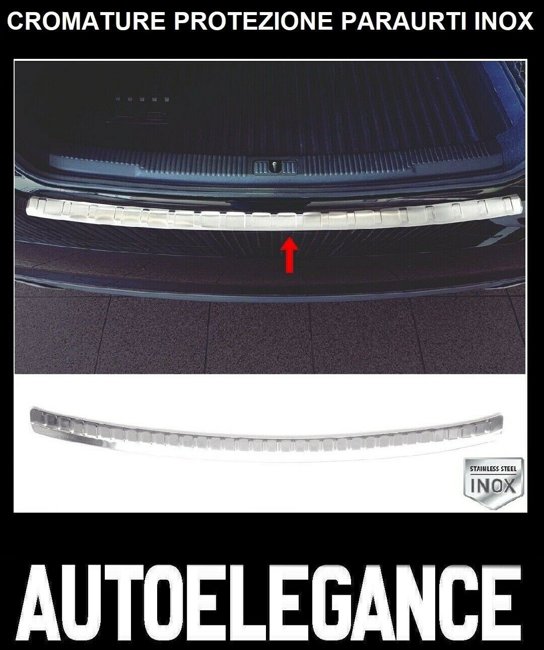 CROMATURA PROTEZIONE PARAURTI POSTERIORE AUDI A6 C6 2005-2011 INOX ADESIVO 0032 AUTOELEGANCERICAMBI