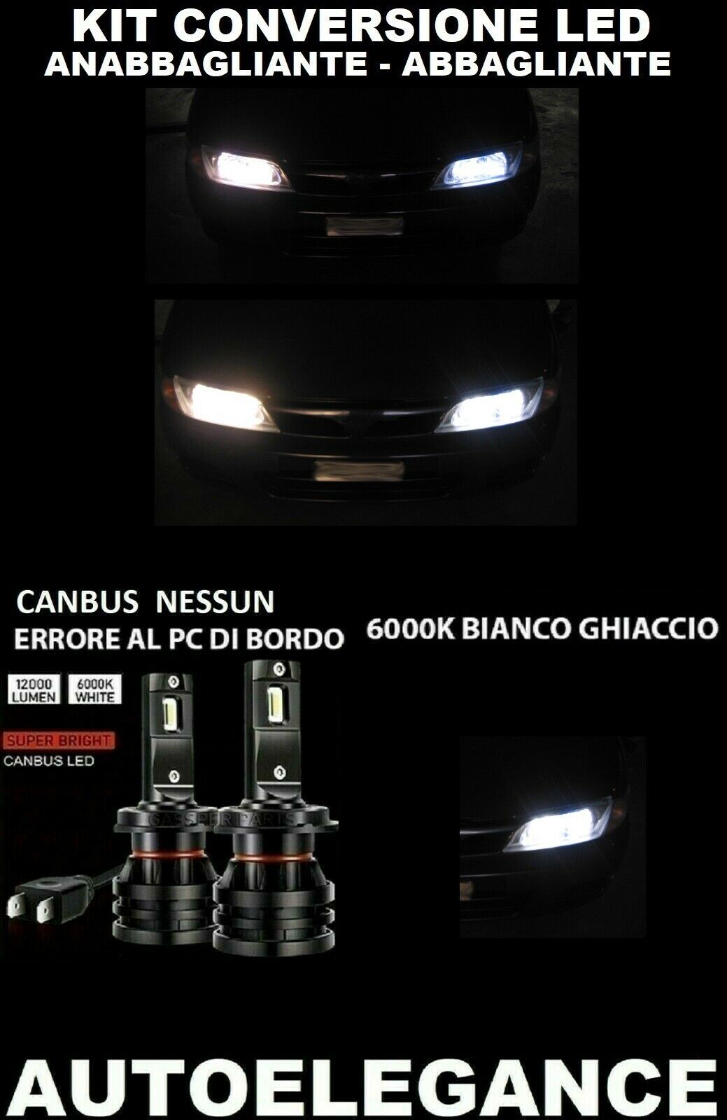 NISSAN ALMERA N15 LOW BEAM HIGH BEAM LED CAMBUS 16.000LM 0032