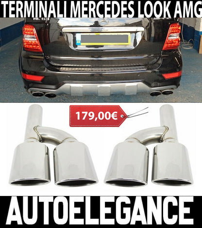 MERCEDES BENZ ML W164 SPORT EXHAUST TIPPINES AMG LOOK