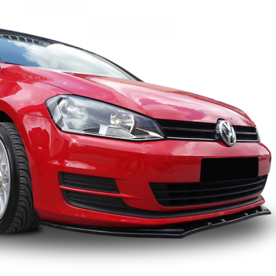 LIP SPOILER SOTTO PARAURTI ANTERIORE VW GOLF 7 MK7 SPLITTER ABS NERO .-