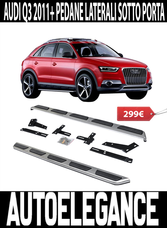 PEDANE LATERALI SOTTO PORTA AUDI Q3 8U 2011+ LOOK SPORTIVO - ACCIAIO INOX