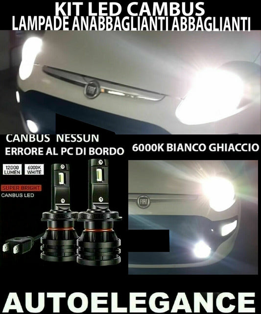 FIAT PUNTO EVO LAMPADE ANABBAGLIANTI ABBAGLIANTI LED 16.000LM CAMBUS 0032