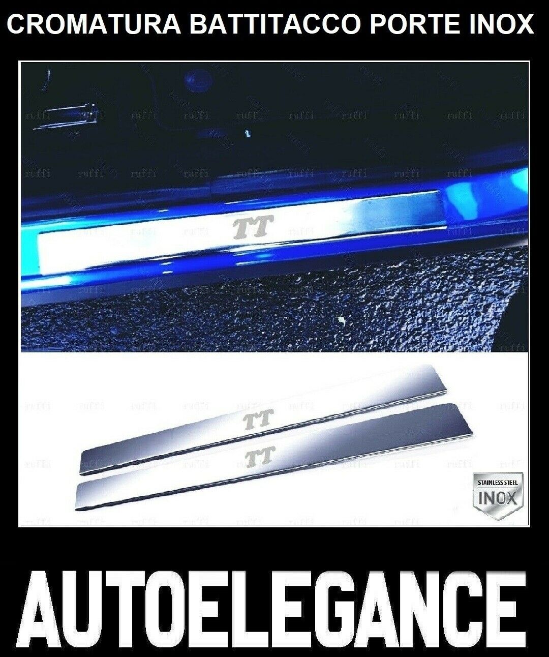 CROMATURA BATTITACCO PORTE AUDI TT/Roadster FV 2014+ ACCIAIO INOX ADESIVO 0032 AUTOELEGANCERICAMBI