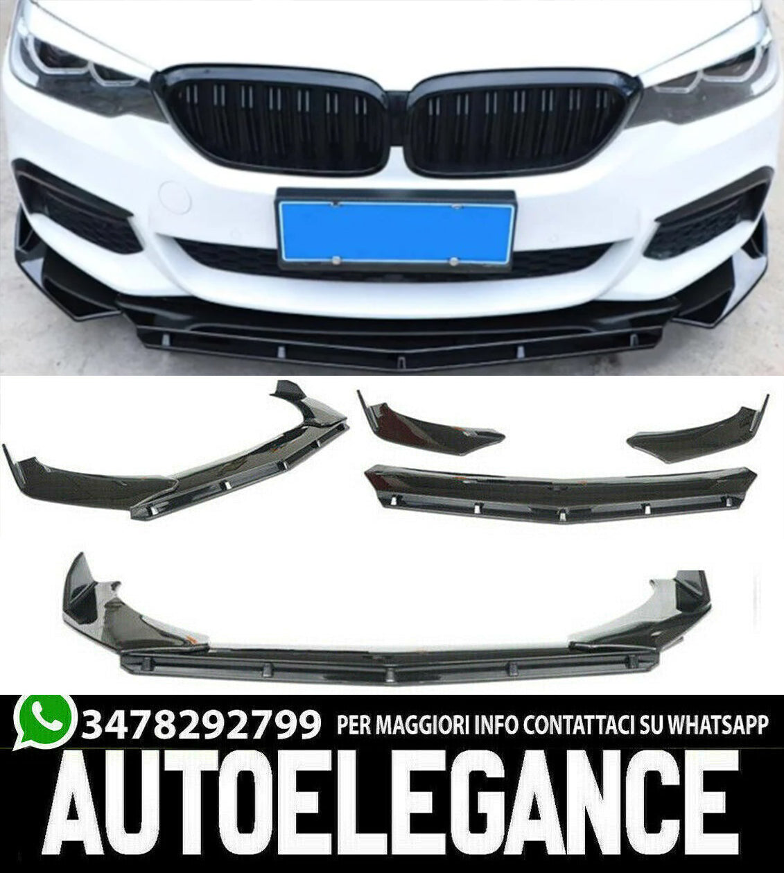 UNDER FRONT BUMPER BMW 5 SERIES G30 G31 2016+ ABS SPLITTER