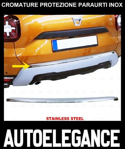 CROMATURA PROTEZIONE PARAURTI POSTERIORE DACIA DUSTER 2018+ INOX ADESIVO 0032 AUTOELEGANCERICAMBI