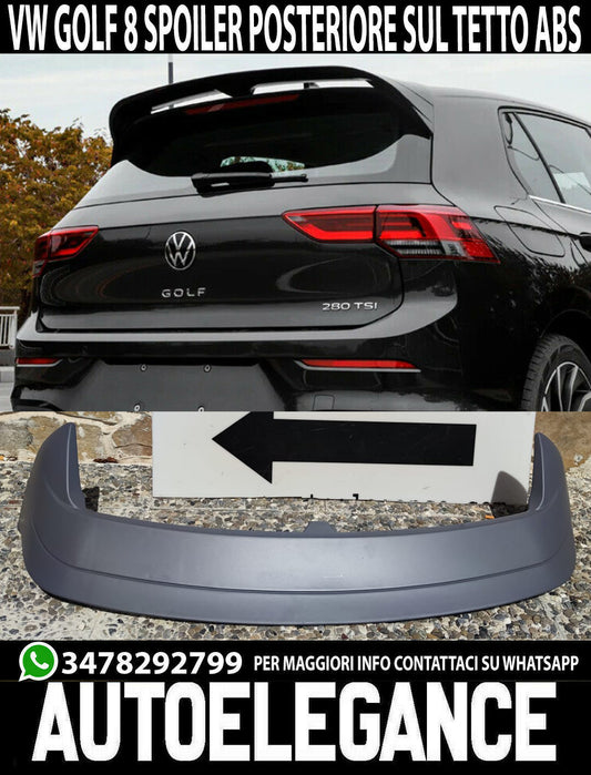 ALETTONE PER VW GOLF 8 VIII 2019+ SPOILER TETTO POSTERIORE LOOK RLINE ABS AUTOELEGANCERICAMBI