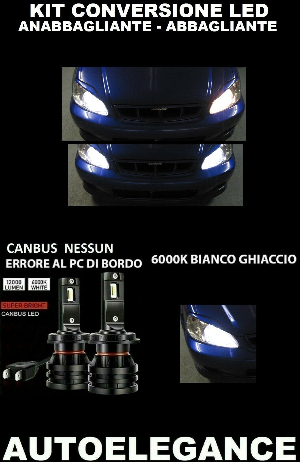 HONDA CIVIC EK4 LED LOW BEAM HEADLIGHTS 16.000LM CAMBUS 0032