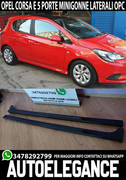 OPEL CORSA E 5 DOORS 2014+ SIDE SKIRTS ABS OPC LOOK UNDER DOOR 0256