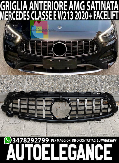 MERCEDES E-CLASS W213 S213 2020+ AMG LOOK FRONT GRILLE SATIN PROFILES