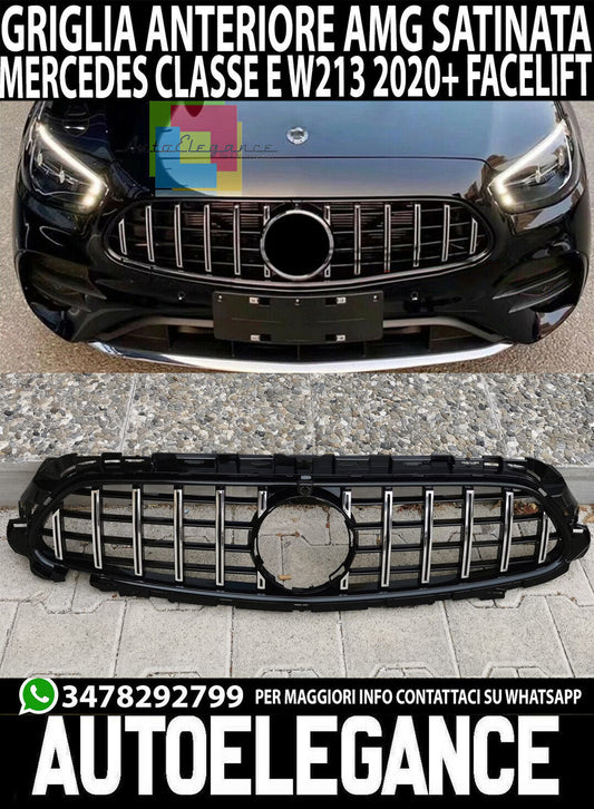 MERCEDES E-CLASS W213 S213 2020+ AMG LOOK FRONT GRILLE SATIN PROFILES
