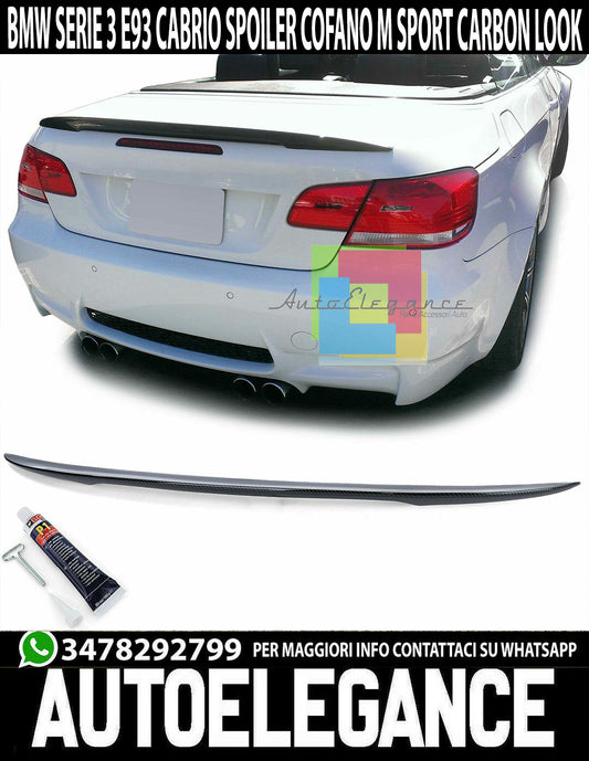 REAR BONNET SPOILER FOR BMW 3 SERIES E93 CABRIO CARBON M SPORT