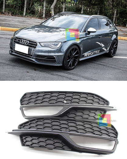 AUDI A3 8V 2012-2016 FOG LIGHT GRILLES - RS3 S3 IN ABS FOR SLINE S3 BUMPER.