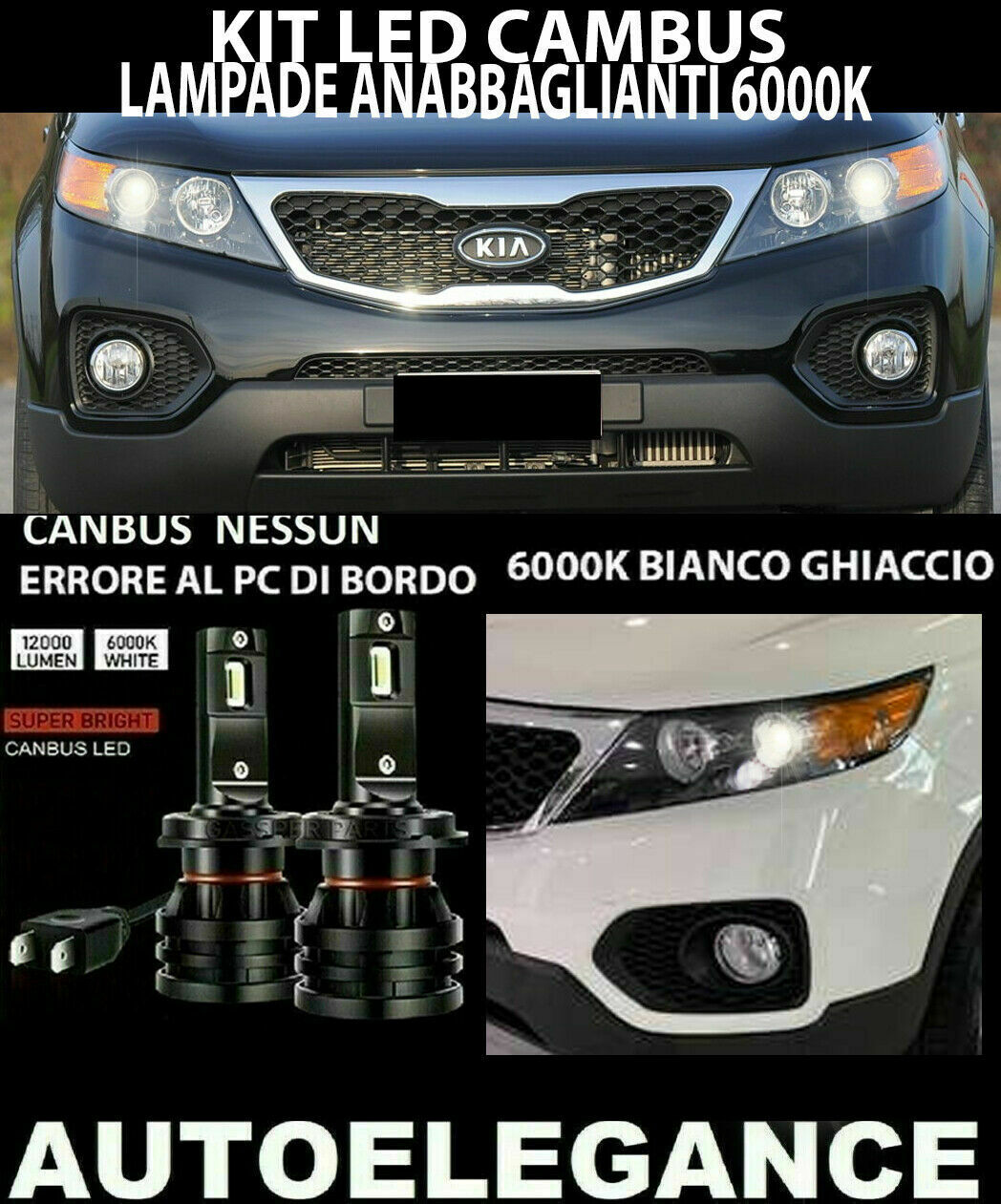 KIA SORENTO MK2 LED LOW BEAM HEADLIGHTS 16.000LM CAMBUS 0032