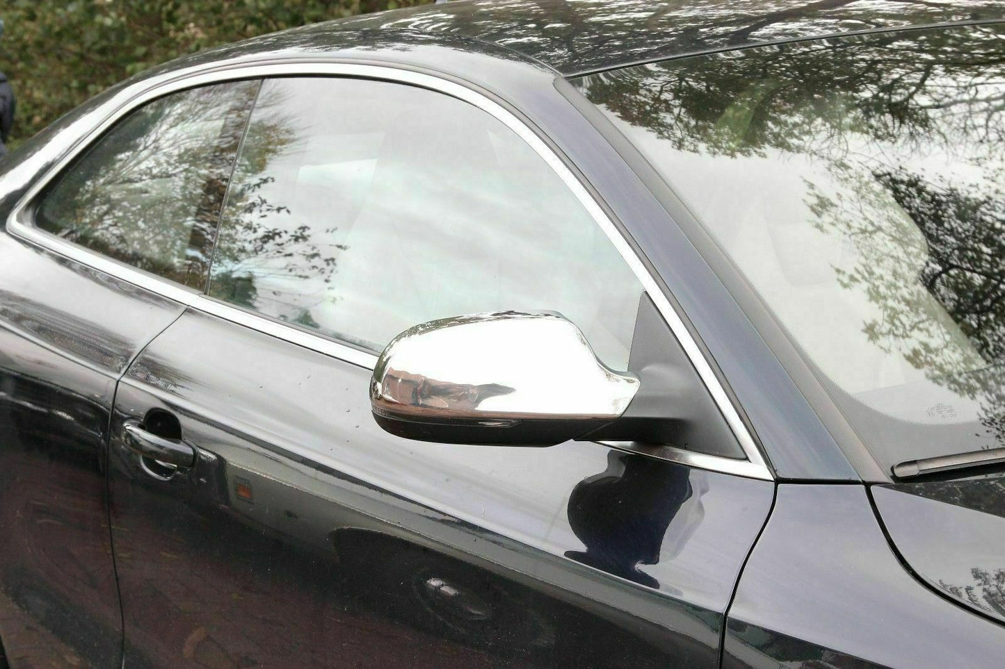CROMATURA SPECCHIETTI LATERALI AUDI A6 C6 2004-2008 INOX ADESIVO 0032 AUTOELEGANCERICAMBI