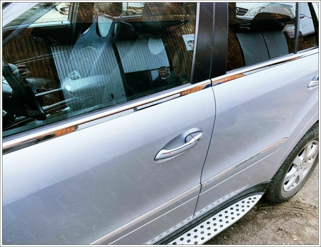 CROMATURA CORNICI FINESTRINI 4PZ MERCEDES ML W164 2005-2011 INOX ADESIVO 0032 AUTOELEGANCERICAMBI