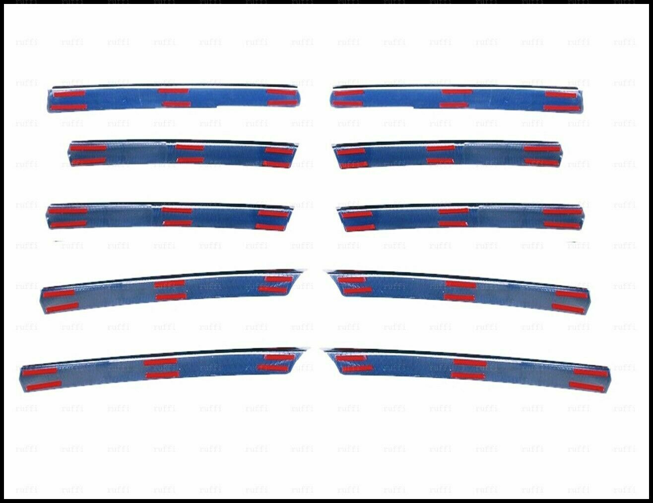 CROMATURA GRIGLIA FRONTALE 10PZ MERCEDES VITO W638 1996-2003 INOX ADESIVO 0032 AUTOELEGANCERICAMBI