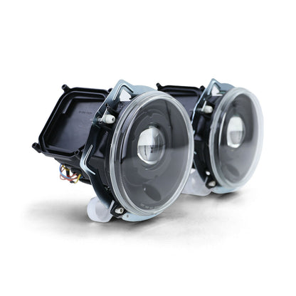 FARI ANTERIORI LENTICOLARI MERCEDES CLASSE G W463 FANALI NERI AMG LOOK H7