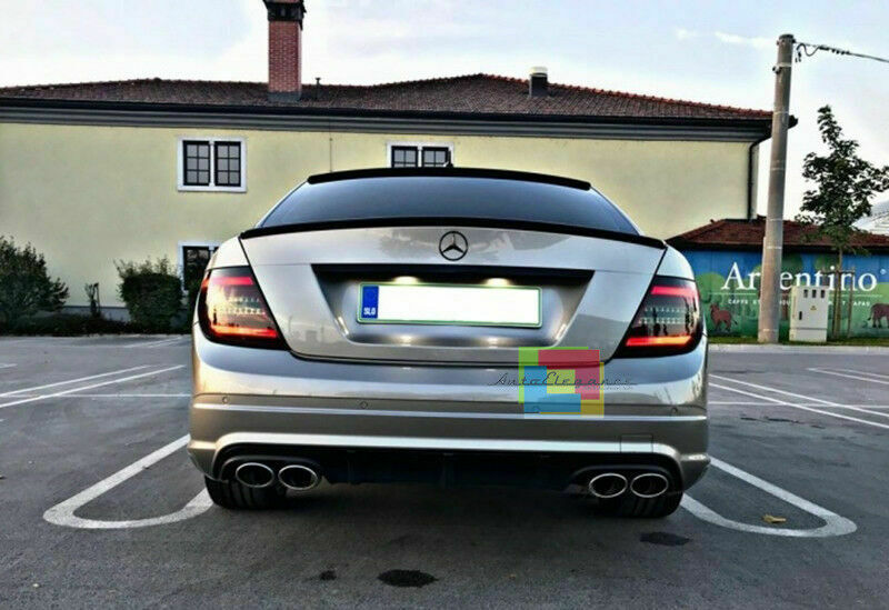 MERCEDES C W204 BERLINA SPOILER POSTERIORE COFANO C63 AMG NERO LUCIDO