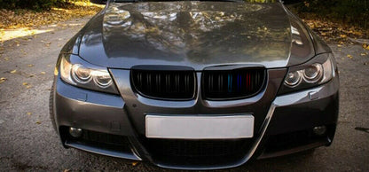 BMW 3 SERIES E90 E91 2004 TO 2007 SPORT FRONT GRILLE DOUBLE BAND 3 COLORS M