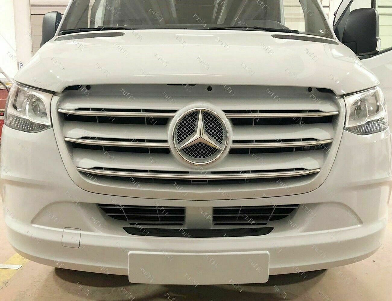 CROMATURA GRIGLIA FRONTALE 5PZ MERCEDES SPRINTER W907 2018+ INOX ADESIVO 0032 AUTOELEGANCERICAMBI