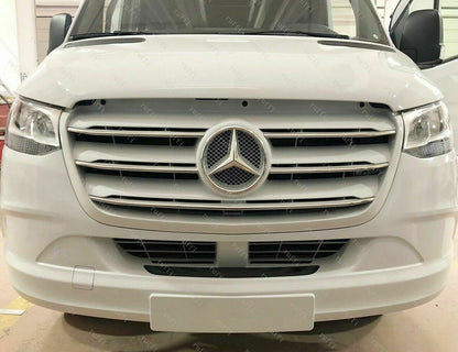 CROMATURA GRIGLIA FRONTALE 5PZ MERCEDES SPRINTER W907 2018+ INOX ADESIVO 0032 AUTOELEGANCERICAMBI