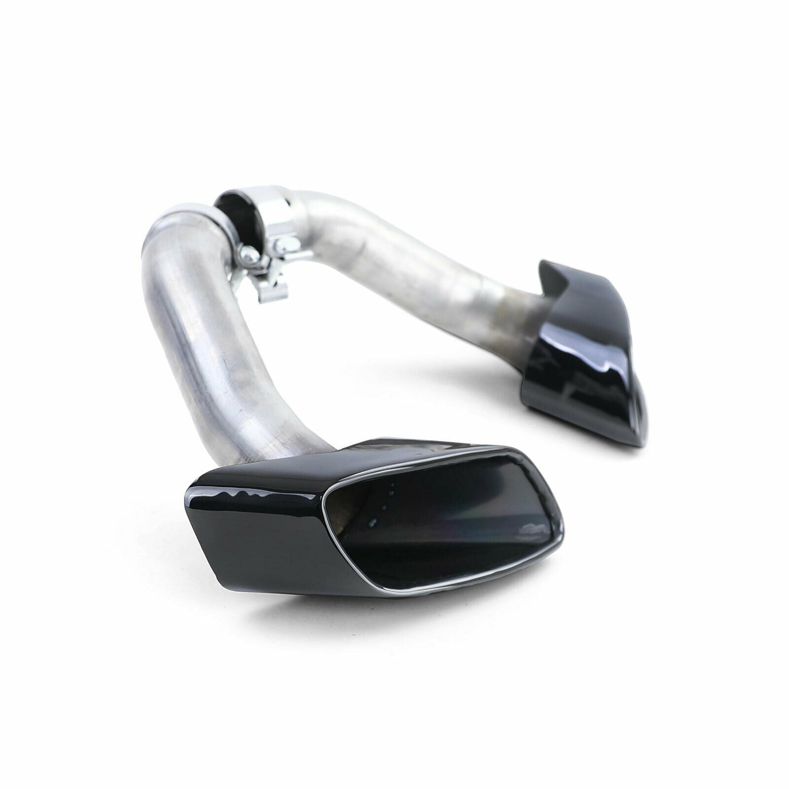 BMW X6 E71 COPPIA TERMINALI DI SCARICO NERI SPORTIVI LOOK M COVER V8 DESIGN AUTOELEGANCERICAMBI