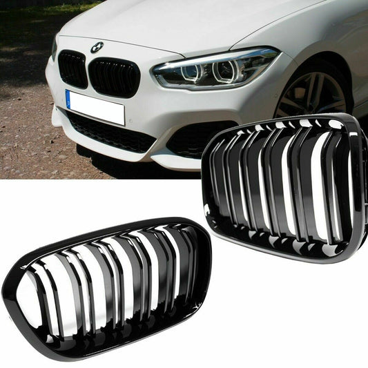 GRIGLIA ANTERIORE M DOPPIA FASCIA BMW SERIE 1 F20 F21 2015-2017 BLACK EDITION