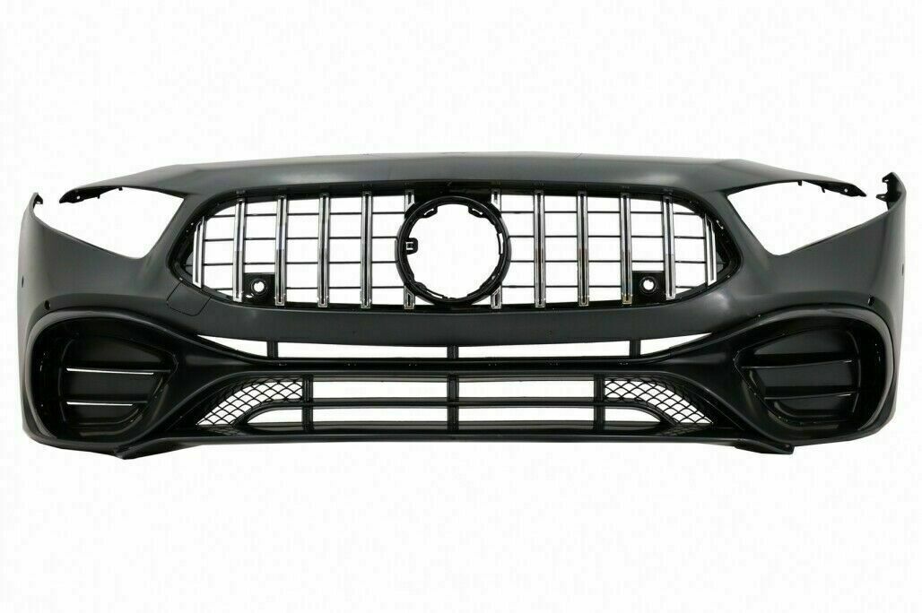 FRONT BUMPER MERCEDES A-CLASS W177 2018+ AMG A45 LOOK WITH SATIN GRILLE