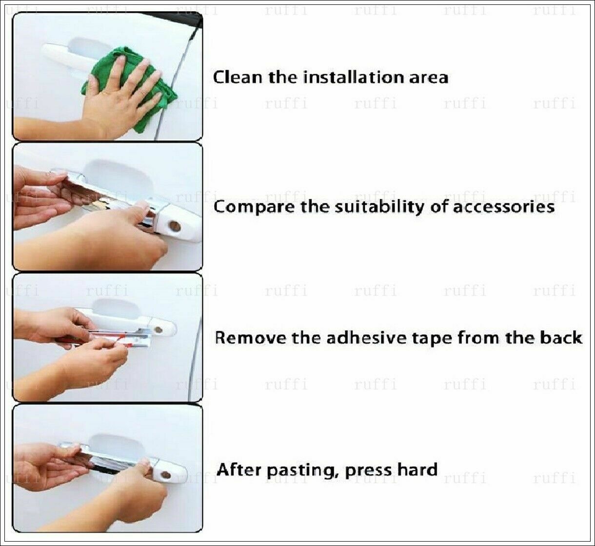 CROMATURA MANIGLIE PORTE BMW 3 E90 E91 LED ACCIAIO INOX ADESIVO 0032 AUTOELEGANCERICAMBI