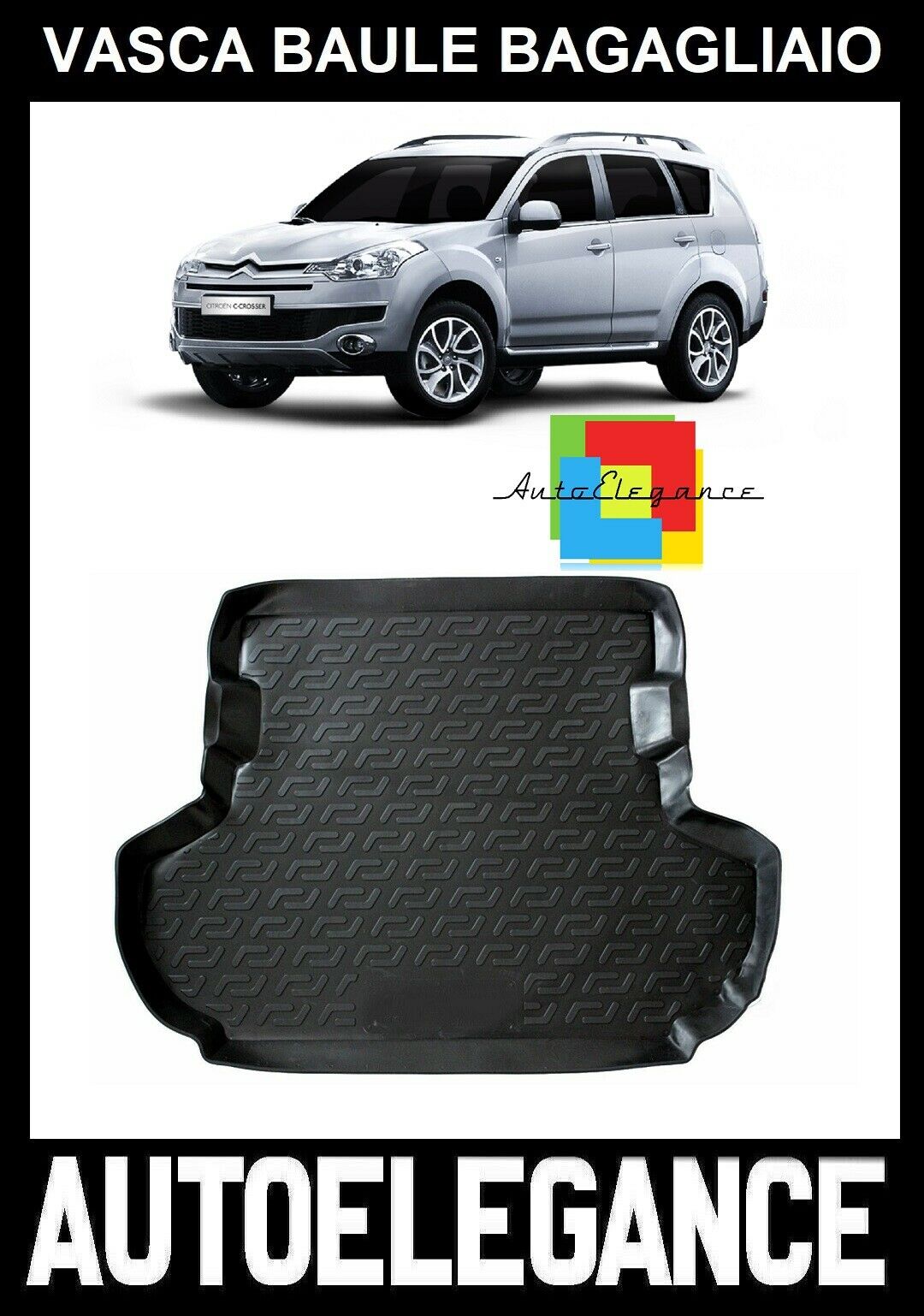 TRUNK MAT RUBBER CARPET SUPERGRIP CITROEN C-CROSSER 2007-2012 -AT-
