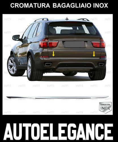CROMATURA SOTTO BAGAGLIAIO BMW X5 E70 2006-2013 ACCIAIO INOX ADESIVO 0032 AUTOELEGANCERICAMBI