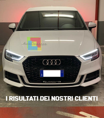 GRIGLIA ANTERIORE AUDI A3 8V 2017+ CALANDRA RS3 NIDO D'APE TOTAL BLACK QUATTRO