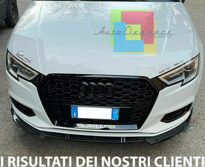 0050 AUDI A3 8V LIFT SOTTO PARAURTI ANTERIORE CARBONIO RS3 DESIGN SPLITTER LAMA AUTOELEGANCERICAMBI