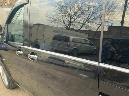 CROMATURA CORNICI FINESTRINI 8PZ MERCEDES VITO W447 2014+ INOX ADESIVO 0032 AUTOELEGANCERICAMBI