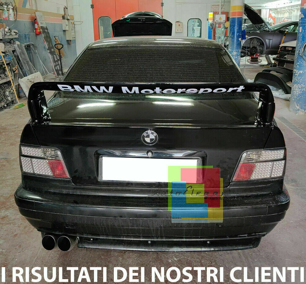 REAR TUNING SPOILER HOOD BMW 3 SERIES E36 SEDAN COUPE GLOSSY BLACK .-
