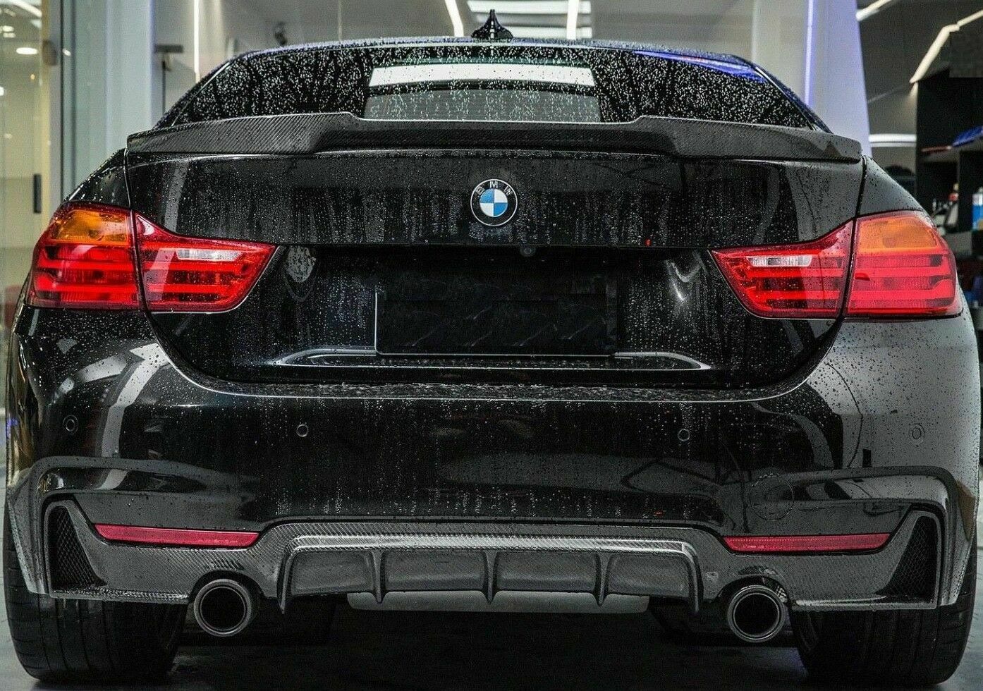 0074 BMW SERIE 4 F32 F33 F36 '13-'19 SOTTO PARAURTI POSTERIORE DIFFUSORE CARBON AUTOELEGANCERICAMBI