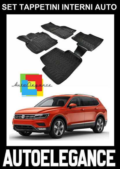 SET OF CUSTOM RUBBER CAR INTERIOR MATS VW TIGUAN 2 2016+ -AT-