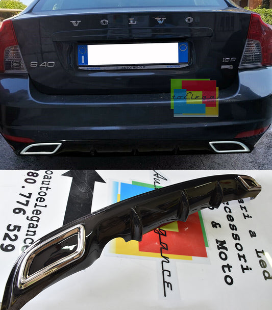 VOLVO S40 DIFFUSORE SOTTO PARAURTI DIFFUSORE TERMINALI OVALI ABS